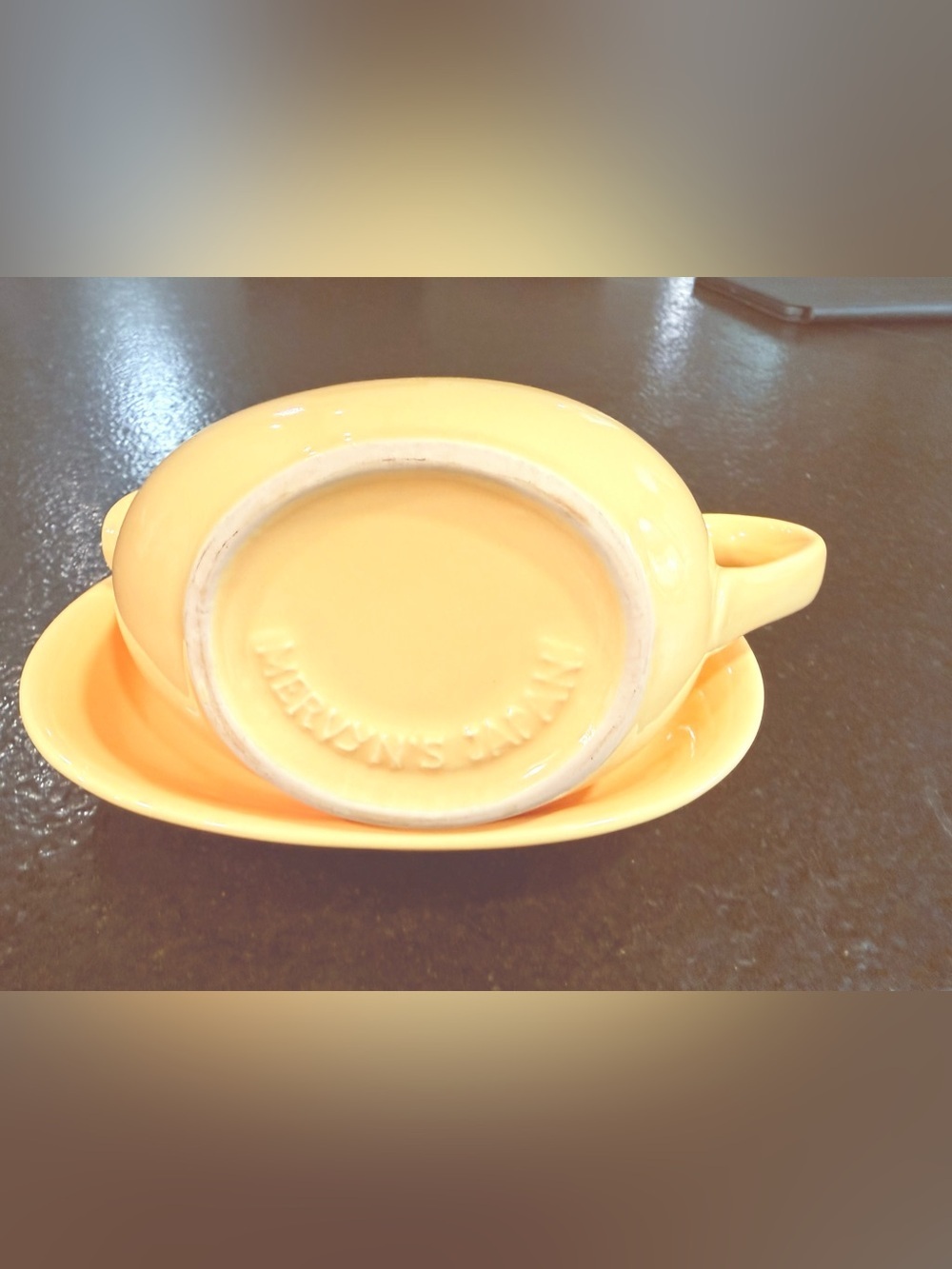 Vintage MCM Yellow Stoneware Gravy Boat & Underplate Set – Made in Japan 🇯🇵💛 - Picture 7 of 7